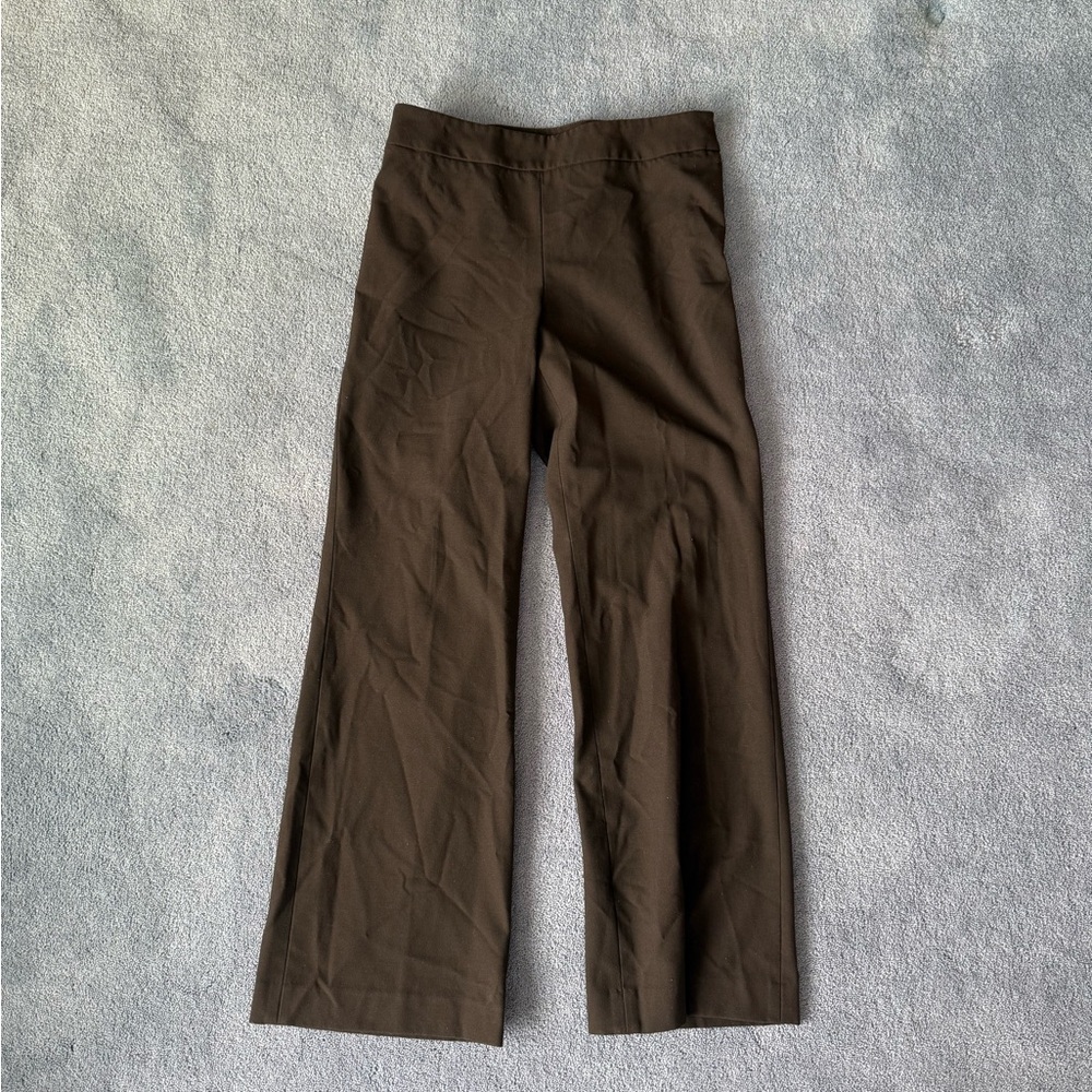 Talbots Classic Side Zip Ankle pants dark brown size 6 petites